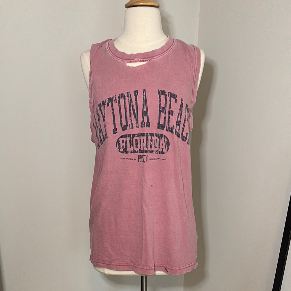 Pink Sleeveless Graphic Top